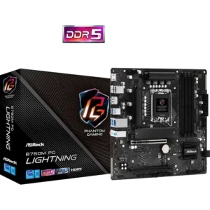 ASRock B760M PG Lightning DDR5 14th, 13th and 12th Gen Micro ATX Motherboard