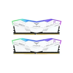TEAM T-FORCE DELTA RGB 32GB (2 x 16GB) 6000MHz DDR5 Gaming RAM White for AMD EXPO