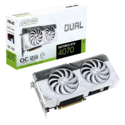 ASUS Dual GeForce RTX 4070 White OC Edition 12GB GDDR6X Graphics Card