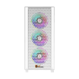 PC Power Flow White Light Mesh Mid Tower Gaming Casing
