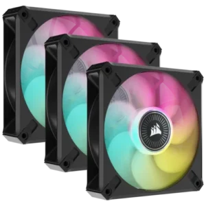 Corsair iCUE ML120 RGB ELITE Premium 120mm PWM Magnetic Levitation Fan Triple Fan Kit with iCUE Lighting Node CORE