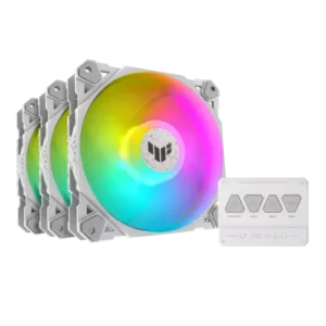 ASUS TUF Gaming TF120 ARGB White Triple Casing Fan Kit with ARGB Controller